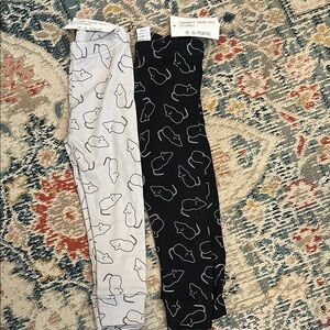 NWT Black and Gray Leggings with mouse print